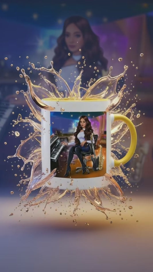 Produktvideo Tasse in gelb für Musiker