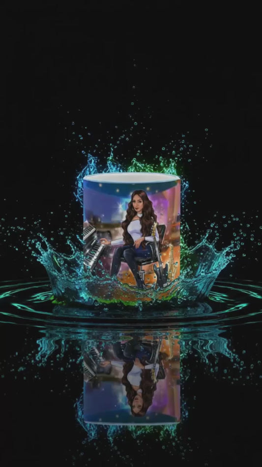 Produktvideo Tasse in blau für Tonstudio Musiker 